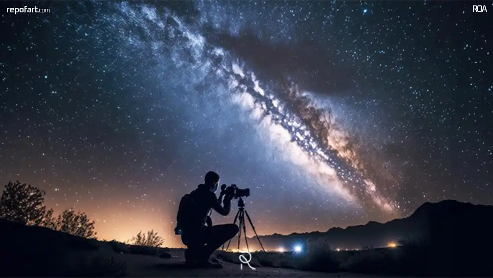 عکاسی کهکشان نجومی منظره شب
